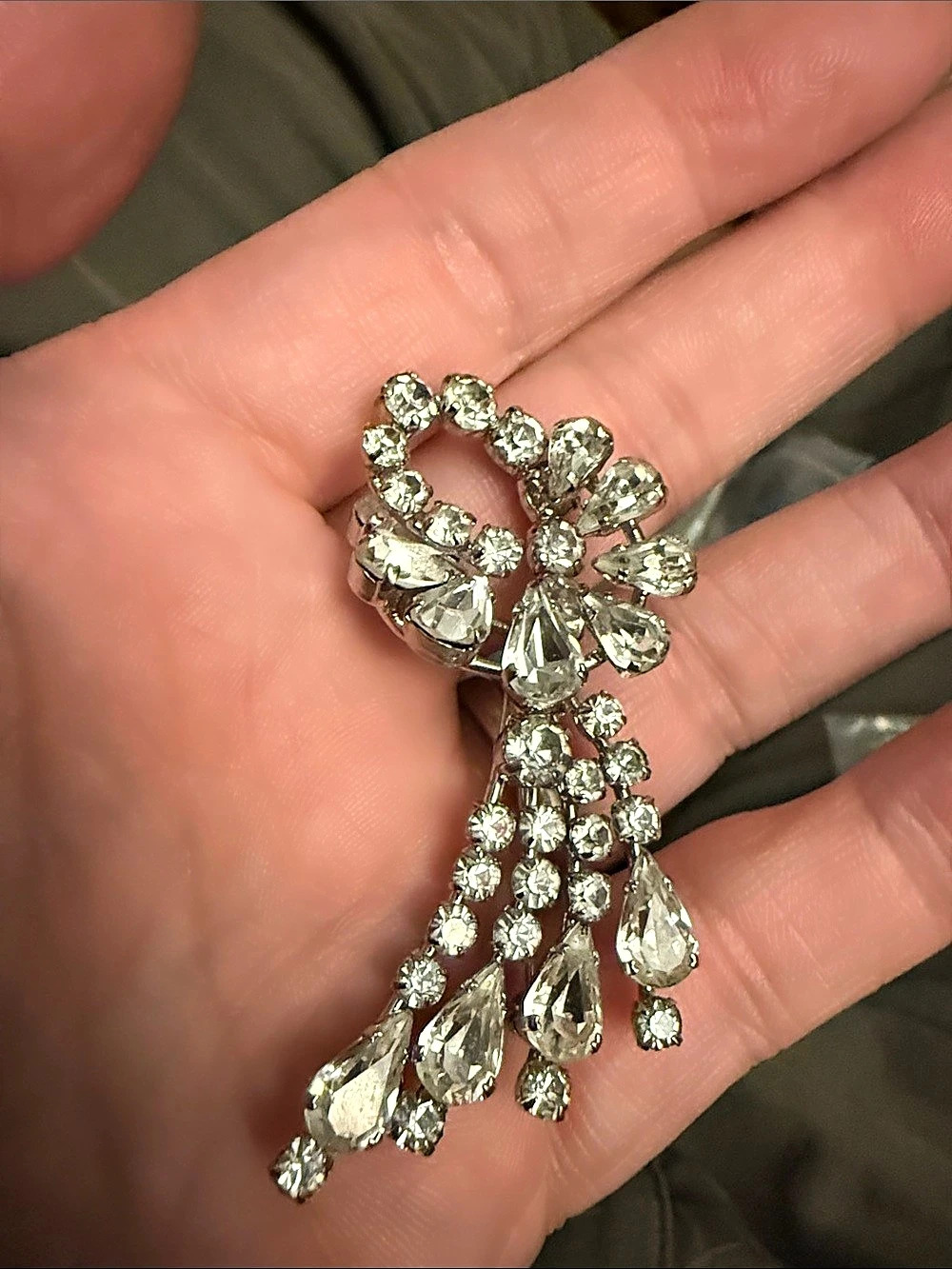 Azub Austria Crystal Rhinestone Brooch in Silver